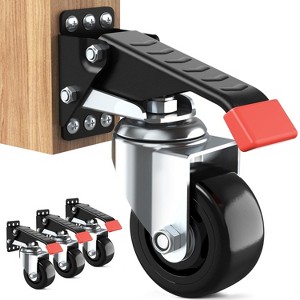 MaseiKar Workbench Casters Wheels, 920Lbs Retractable Casters Set of 4, Heavy Duty Side Mount 2.5" Stepdown Castors for Bench Machinery Work Table - 1 of 4