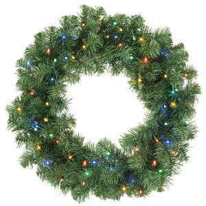 Casafield Artificial Christmas Wreath for Front Door, Window or Mantel, Green Fir Indoor/Outdoor Holiday Décor - 1 of 4