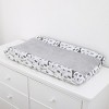NoJo Love You To The Moon - Grey and White Elephant and Giraffe Plush Changing Pad Cover - 2 of 3