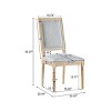 Set of 2 Rustic Dining Chairs with Upholstered Seat and Back,Fluted Wood Legs for Farmhouse Dining Room-Cuddlewood - 4 of 4