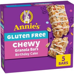 Annie's Gluten Free Chewy Granola Snack Bars Birthday Cake - 5ct - 1 of 4