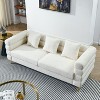 VYNXARIA 81 Inch Oversized 3 Seater Sectional Sofa, Living Room Comfort Fabric Sectional Sofa - Sectional with 3 Pillows for Living Room,Bedroom,White - 3 of 4