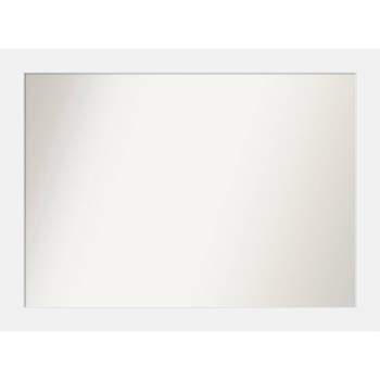 43" x 32" Non-Beveled Corvino White Wood Wall Mirror - Amanti Art