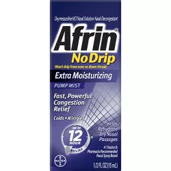 Afrin Nasal Spray No Drip Extra Moisturizing Nasal Congestion Relief Pump Mist - 0.5 fl oz