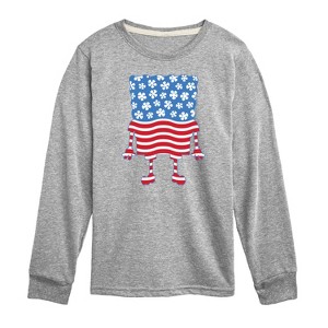 Boys' - SpongeBob SquarePants - Silhouette Stars Stripes Long Sleeve Graphic T-Shirt - 1 of 4