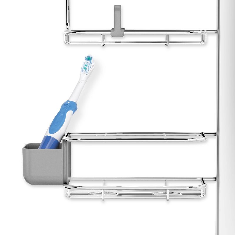 simplehuman Adjustable Shower Caddy XL Stainless Steel/Anodized Aluminum Silver, 3 of 8