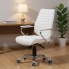 HomeRoots White and Silver Adjustable Height Swivel Rolling Office Chair - 2 of 4
