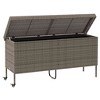 Garden Storage Box Gray PE rattan, powder-coated steel - 4 of 4