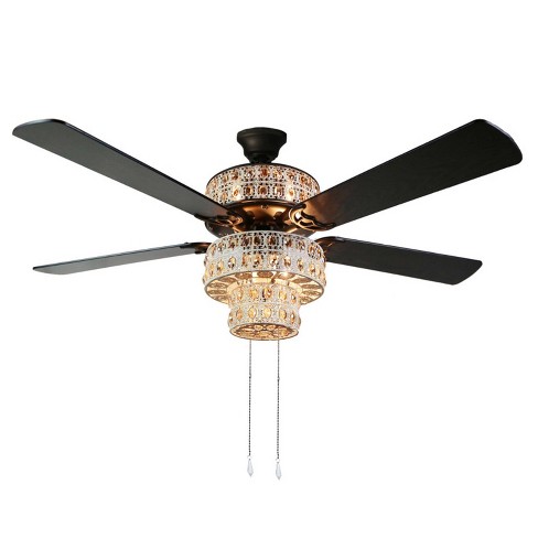 52 Led Antique Crystal Lighted Ceiling Fan White Champagne River Of Goods Target - Antique Silver Ceiling Fan With Light