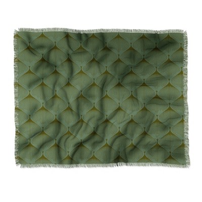 Caroline Okun Mossy Green Bulbs Woven Throw Blanket - Deny Designs