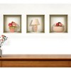HomeRoots Set of Three Lil Faux Niche 3D Peel and Stick Wall Decals - 2 of 3