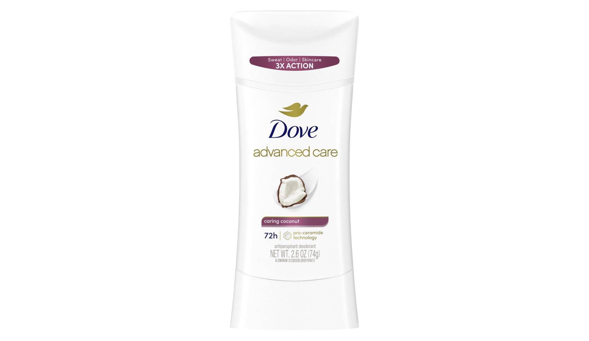 Dove Beauty Advanced Care Caring Coconut 72-Hour Solid Antiperspirant & Deodorant Stick - 2.6oz