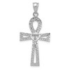 Black Bow Jewelry 14k Yellow or White Gold Polished Ankh Cross Pendant, 19 x 39mm - 3 of 4