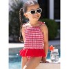 RuffleButts Girls UPF50+ Peplum Smocked Bodice One Piece - 3 of 4