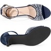 BLISSFUL STEP Women's Rhinestone Ankle Strap Kitten Heel Sandals - 4 of 4