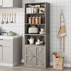 COUCHETA 71'' Tall 6-Tier Farmhouse Bookcase  with Drawer Industrial Style  Narrow Storage Organizer - 3 of 4