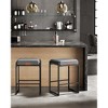 EKHO Collection - Bar Stools Set of 2, Counter Height Bar Stools, Synthetic Leather with Stitching - 2 of 4