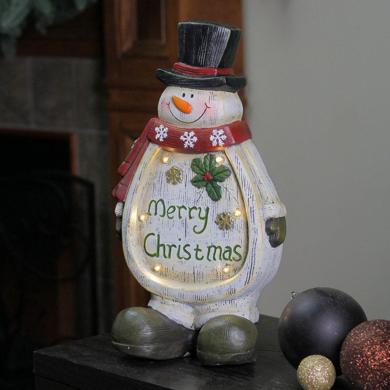 Northlight 14.5" LED Lighted Weathered Snowman Table Top Christmas Decoration, 3 of 5