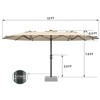 13ft Large Patio Umbrella, Double-Sided Outdoor Market Rectangle Umbrellas - 4 of 4