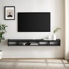GlasFlength TV Stands and Consoles TV Console Table TV Center TV Stand with Open Storage Shelves for Living Room, Black, 65.13"*11"*8.25" - 2 of 4