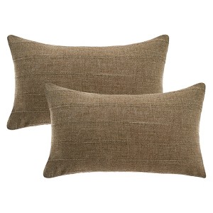 REGALWOVEN Linen Fade-Resistant Soft Solid Minimalist Neutral Throw Pillow Covers 2 Pcs - 1 of 4