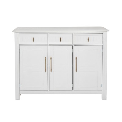 ModernLuxe Sideboard Storage Cabinet, Acacia Wood Console Cabinet  with Adjustable Shelves & 3 Drawers