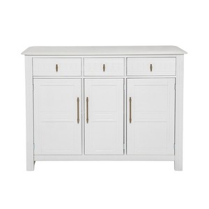 ModernLuxe Sideboard Storage Cabinet, Acacia Wood Console Cabinet  with Adjustable Shelves & 3 Drawers - 1 of 4