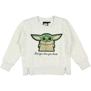 Star Wars Little Girls' Stronger Than You Think Baby Grogu Sweatshirt - 1 of 4