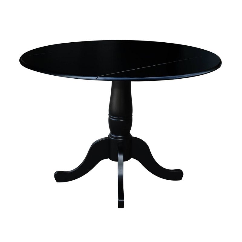 Davidson Round Dual Drop Leaf Pedestal Table Black - International Concepts, 3 of 12
