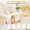 Tangkula C-Shaped Side Table Compact 2-tier Storage End Table for Small Space - 4 of 4