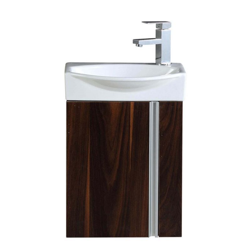 Fine Fixtures Compacto Small Wall Mounted Bathroom Vanity Set with Sink - Mirror Included, 3 of 9