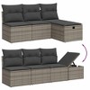 vidaXL 8 Piece Patio Sofa Set with Cushions Gray Poly Rattan - Gray and Dark Gray 3x Middle 3x Corner Footrest Table - 3 of 4