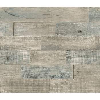 Brewster 9' Coastal Wood Peel & Stick Backsplash Wallpaper  Brown