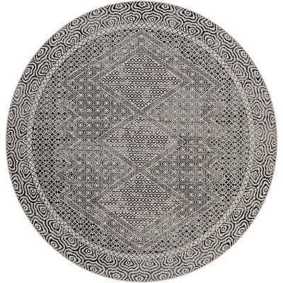 Mark & Day West Harrison 6'7" Round Washable Woven Indoor Area Rugs Gray: Stain-Resistant, Transitional, Bohemian Style