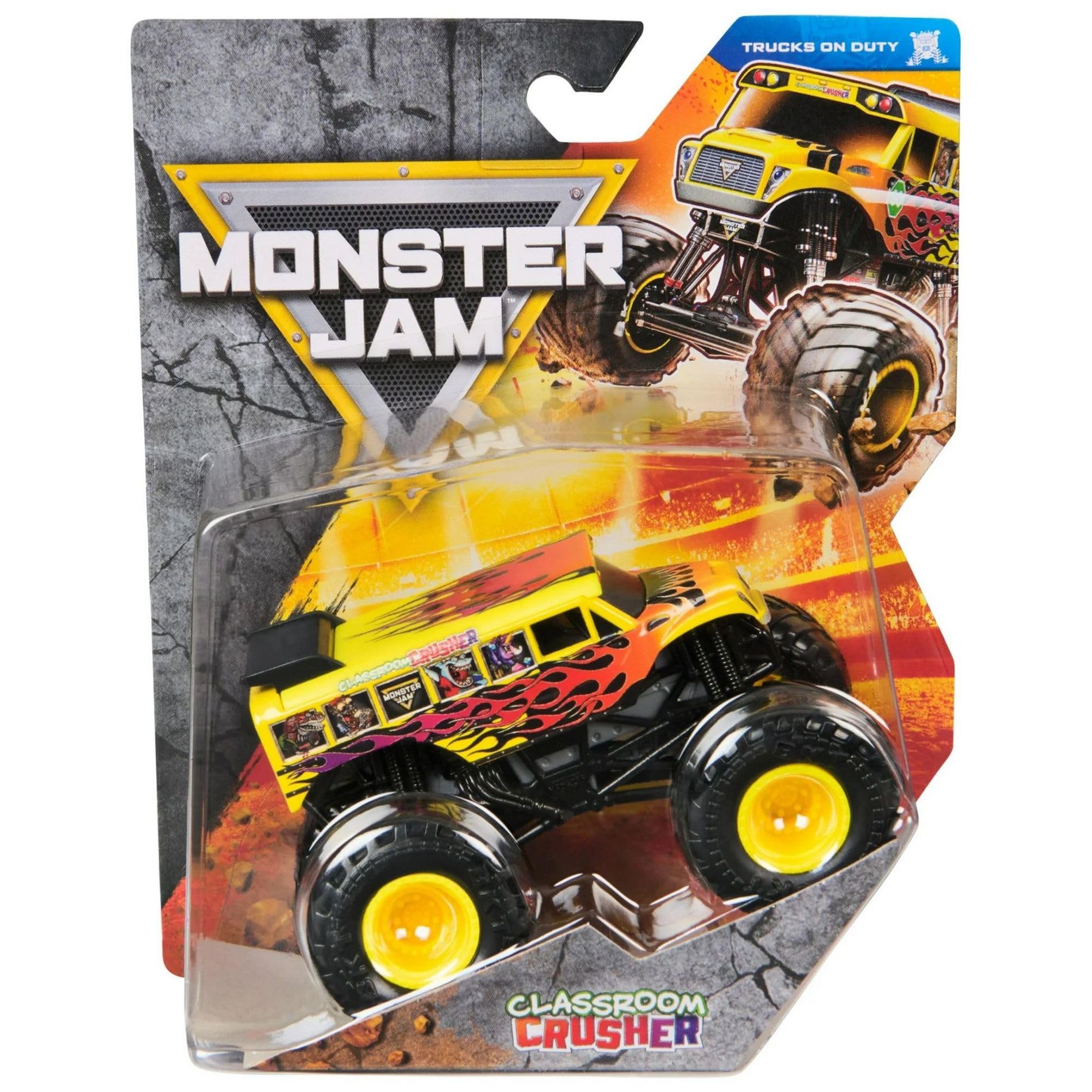 Monster Jam Series 44 Trucks On Duty Classroom Crusher School Bus 2025 Official 1:64 Scale Diecast Truck Toy for Kids Ages 3 and Up