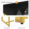 Lyngins Modern Console Table with Storage, Narrow Entryway Table with Gold Metal Base, Sofa Table with 2 Drawers (Diagonal Stripe Design) - 4 of 4