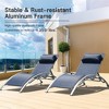 XINGHANZHENXUAN Gray Outdoor Chaise Lounge Set of 2, Adjustable Recliner Chairs with Detachable Pillow for Patio, Pool, Beach & Lawn - 3 of 4