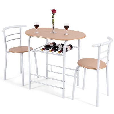 Costway 3 Piece Dining Set Table 2 Chairs Home Kitchen Breakfast Furniture