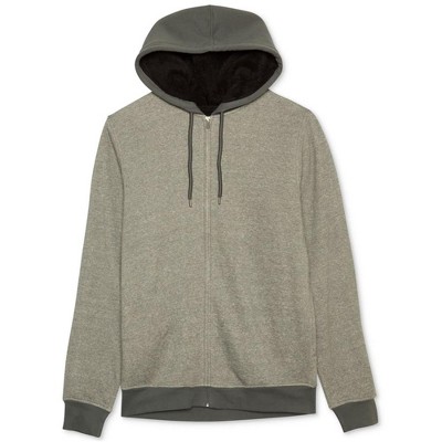 Jem Mens Faux Shearling-Lined Hoodie Sweatshirt