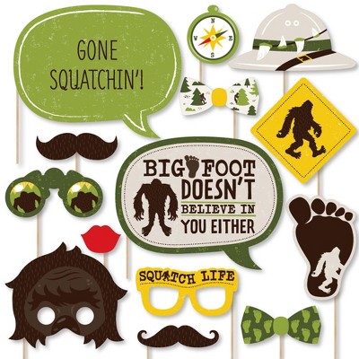 Big Dot of Happiness Sasquatch Crossing - Bigfoot Party or Birthday Party Photo Booth Props Kit - 20 Count