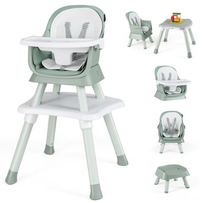 Safstar 8-in-1 Baby High Chair w/ Double-layer Cushions Multifunctional Toddler Black