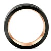 Pompeii3 Men's Brushed Black Tungsten Rose Gold Plated Two Tone 8mm Ring Wedding Band - 3 of 4