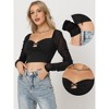 Allegra K Women's Sweetheart Neck Mesh Long Sleeve Corset Bustier Crop Tops - 2 of 4