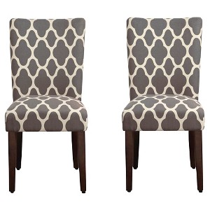Parson Dining Chair Wood/Gray Geo (Set of 2) - HomePop