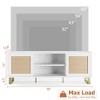 Homhougo TV Stand for 65 Inch TV, Rattan Entertainment Center Modern TV Console Table White TV Stand with Storage, Doors and Shelves White - 2 of 4