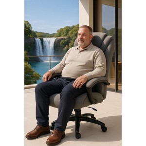 Vynxaria High back, skin friendly cotton fabric material office chair that can be raised and Fabric - 1 of 4