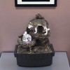 HomeRoots 10" Black Polyresin Wolf Tabletop Fountain Sculpture - 2 of 4