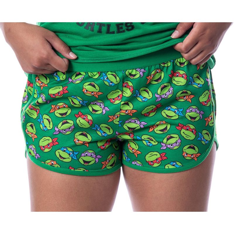 Nickelodeon Teenage Mutant Ninja Turtles Womens' 84 Tank Pajama Short Set Green, 4 of 6