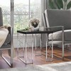 Sbragia Geometric Metal Legs End Table Faux Marble - HOMES: Inside + Out: Chrome-Plated Square Frame - 2 of 4