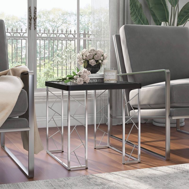 Sbragia Geometric Metal Legs End Table Faux Marble - HOMES: Inside + Out, 3 of 9